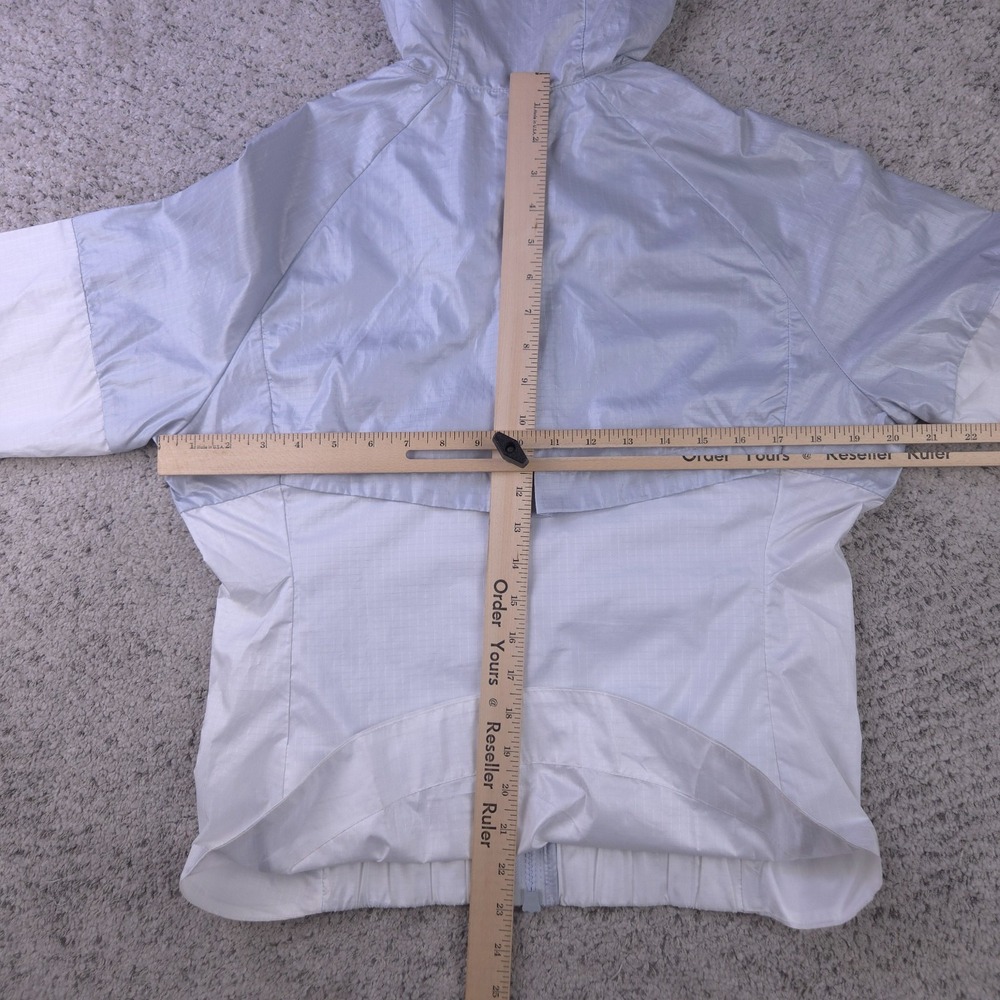 Nike Sportswear Jacket Womens Small Lightweight‎ Windrunner Ripstop White Gray - Picture 10 of 12